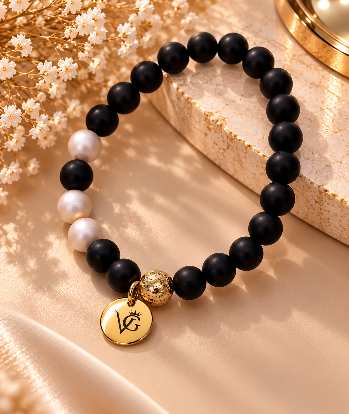 Black & Pearl Anklet
