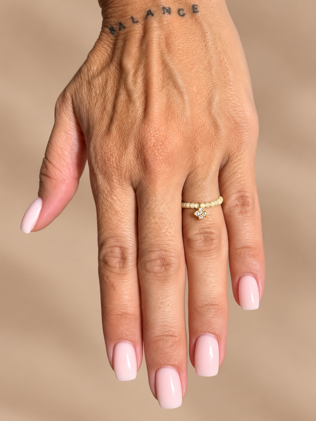 Ivory Swarovski Flower Ring